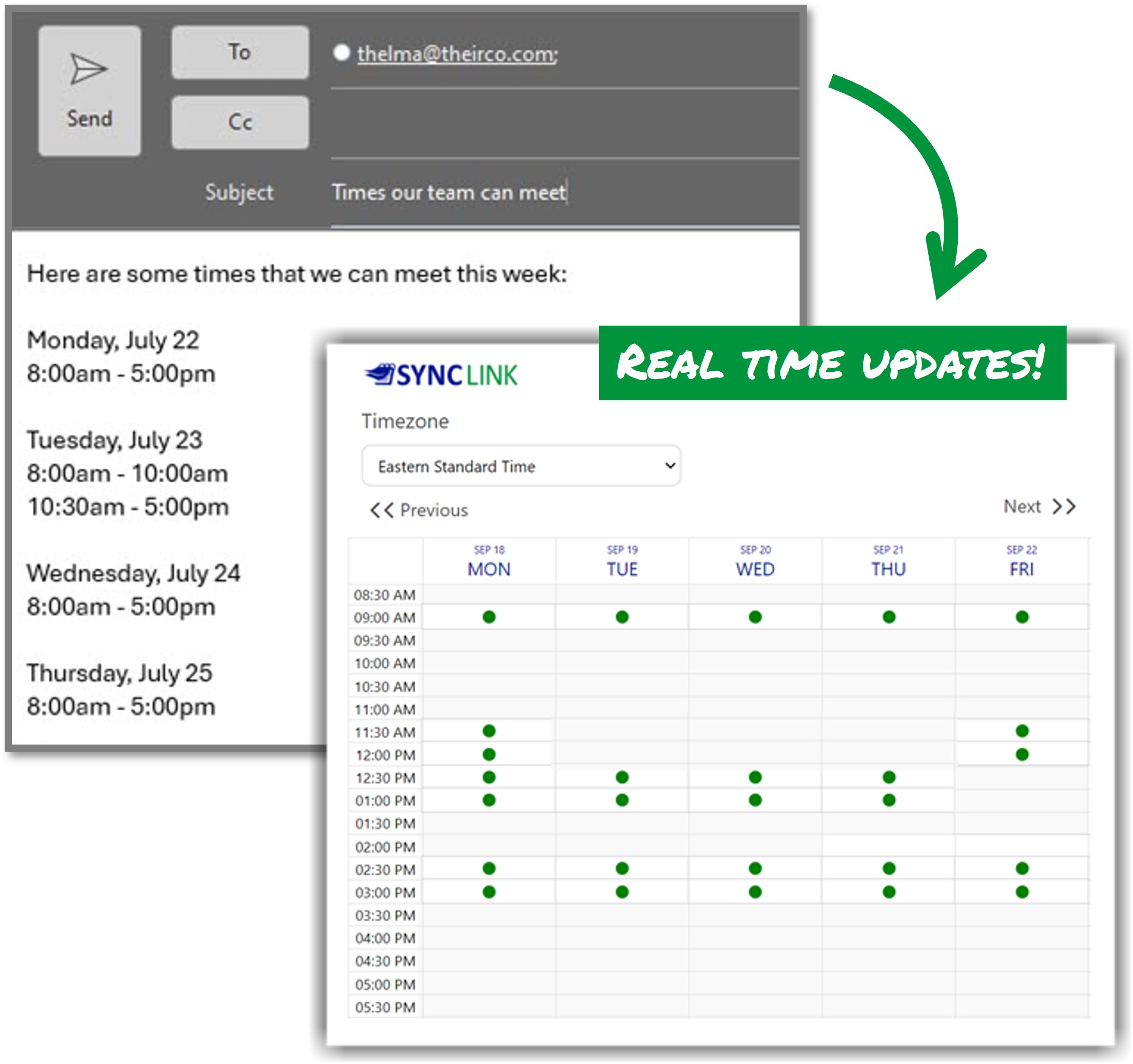 Before and after Sync Link